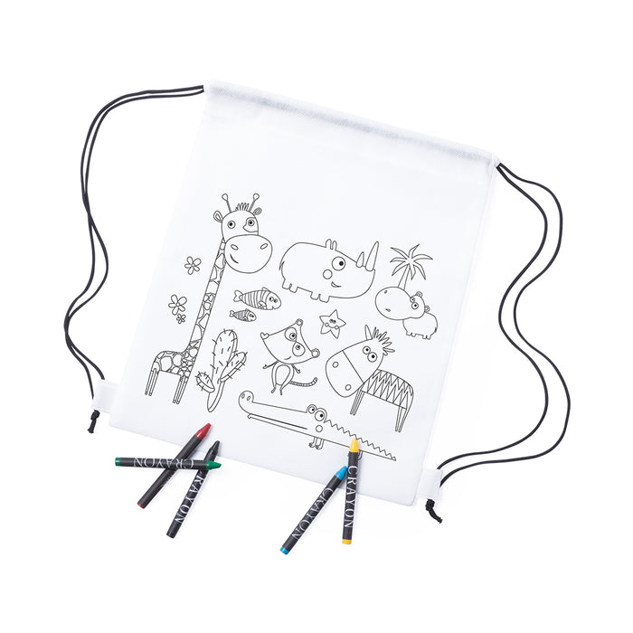 Wizzy Kids Colour In Drawstring Backpack